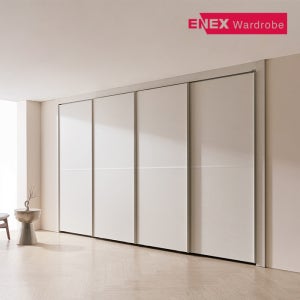 에넥스 클로스 E0 슬라이딩 맞춤 시공 붙박이장 고급형 330cm, 라이트 그레이