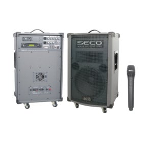 음향SECO DW900CD 이동형충전스피커 무선마이크1개 DW-900CD 250W USB,CD