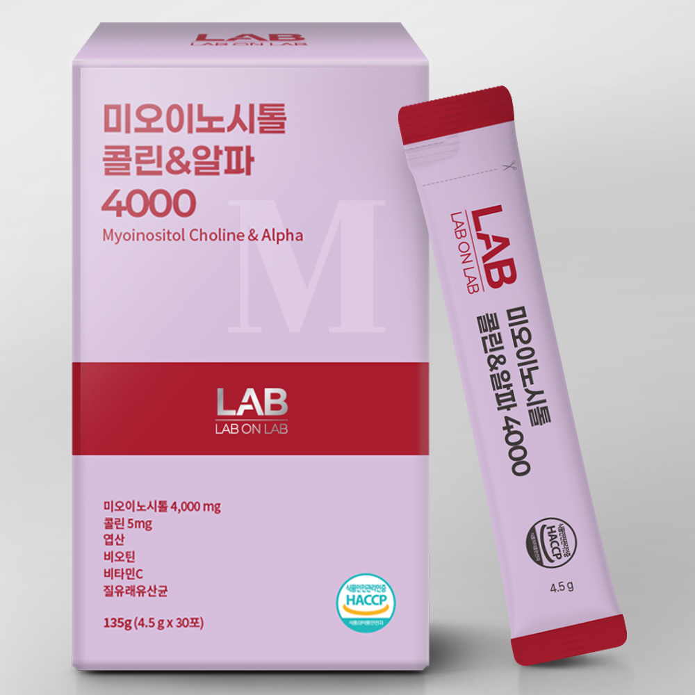 랩온랩 미오 <b>이노시톨</b> 콜린 4000 엽산 질 유래 유산균 30포, 1개