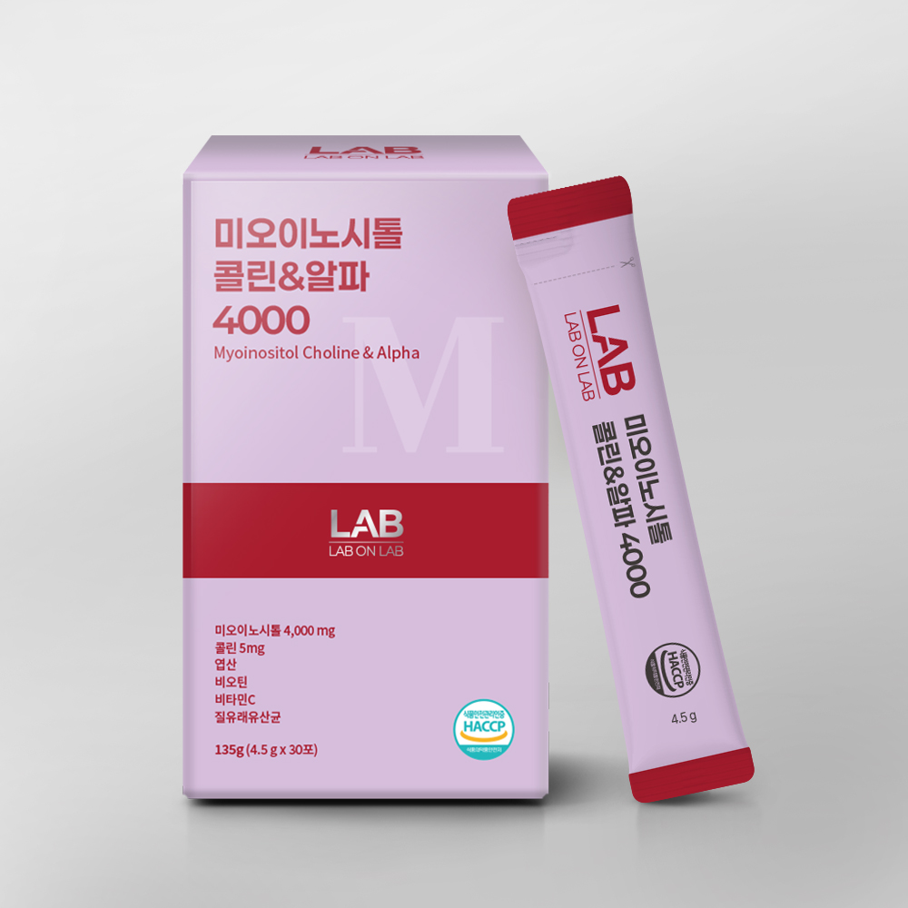 랩온랩 미오 <b>이노시톨</b> 콜린 4000 엽산 질 유래 유산균 30포, 1개