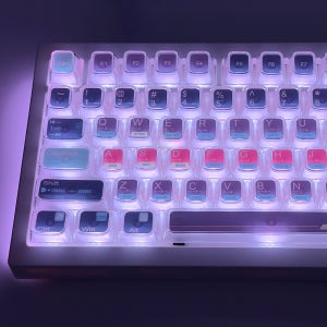 레트로 클리어 MDA 프로파일 115키 영문 PBT 예쁜 RGB 투과 푸딩 반투명 키캡