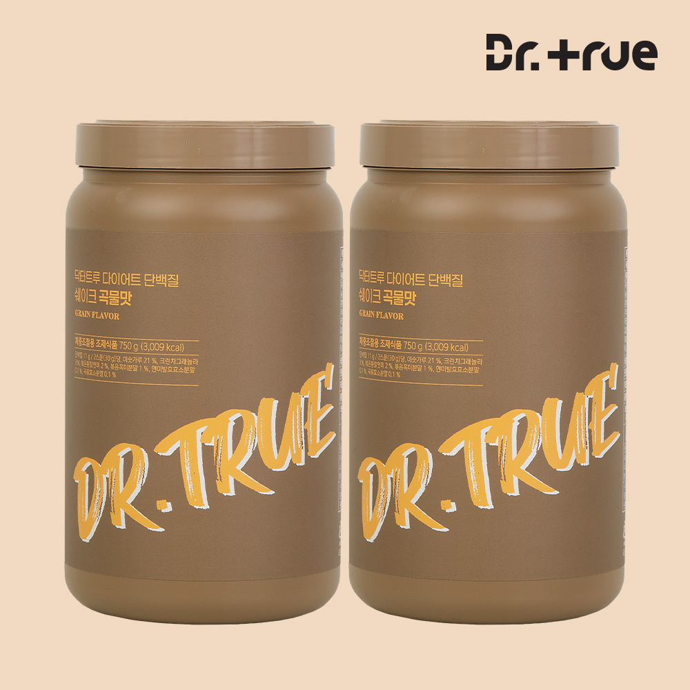 닥터트루 다이어트 식사대용 산양유 초유 단백질 쉐이크 보충제 곡물맛, 750g, 2개