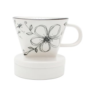 [누보] 세라믹시리즈 드리퍼 모던플라워 블랙