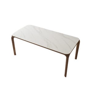 리바트 레티 6인 식탁 1810mm, 화이트마블 브라운