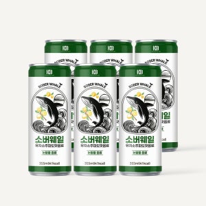 소버웨일 논알콜 유자 소주 파도맛 음료 355ml 6캔