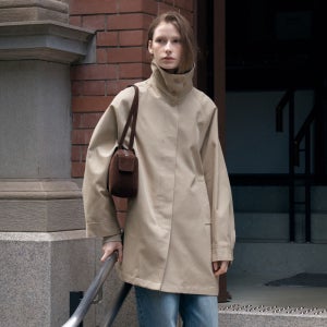 [시야쥬] SIOT4152 하이넥 하프 트렌치 코트_Camel beige