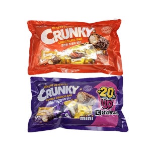 롯데웰푸드 크런키 초코바 미니 405g + 더블크런치바 513g