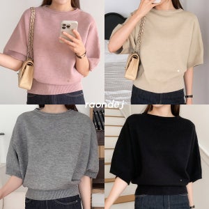 브런치 라이크 가오리 세미 크롭 니트