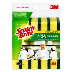 3M 스카치브라이트 스펀지 수세미 주방 설겆이 식당 SL-135 5입