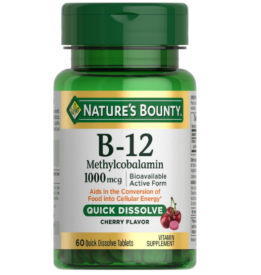 Natures Bounty <b>비타민</b>B12 메틸코발라민 1000<b>mcg</b> 60정 <b>비타민</b>비