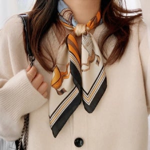 여성 쉬폰 쁘띠 미니스카프 데일리 목머플러 14종 패턴