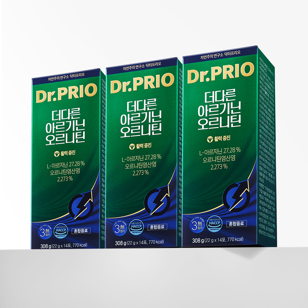 닥터프리오 <b>더다른</b> 활력 초고함량 <b>아르기닌 오르니틴</b> 6000 14포, 3개