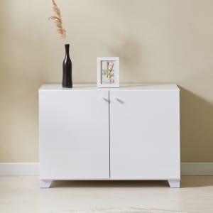 홈스빌 로제스 수납장 800 거실 침실 다용도 여닫이문 도어 선반 손잡이 모던 화이트