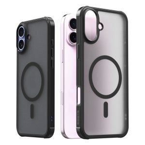 [카메라 강화유리 증정] 아라리 듀플M 아머 맥세이프 케이스 범퍼 블랙, 아이폰16 플러스