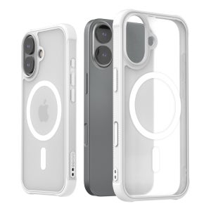 [강화유리 증정] 아라리 듀플M 아머 맥세이프 케이스 범퍼 화이트, 아이폰17