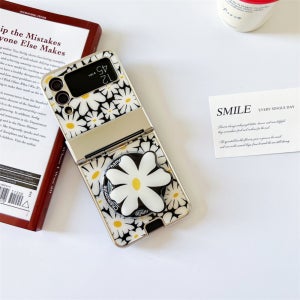 맥세이프 케이스 힌지보호 풀커버 명품 카드 블랙 캐모마일, 갤럭시Z 플립3-플립4 공용