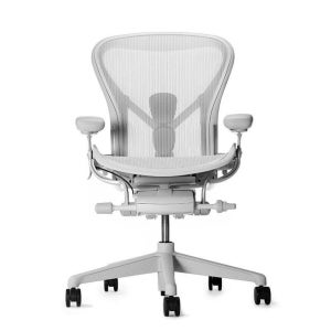 [1:1안심검수]허먼밀러 B타입 뉴에어론 풀펑션 의자+헤드레스트+플로어휠 풀, 미네랄