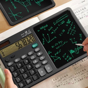 12자리 전자계산기 메모패드 태양광 필기 보드 계산기