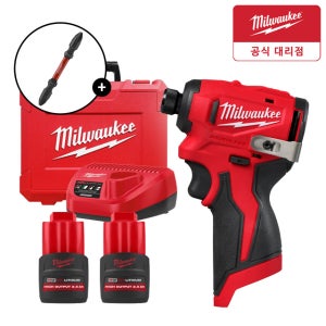 밀워키 M12 BLIDRC-252C 12V 충전 임팩트 드라이버 2.5Ah 세트 비트날포함