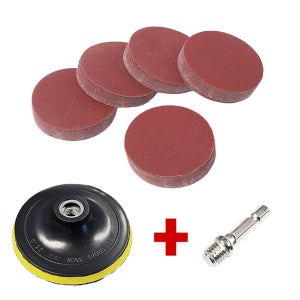 원형사포 50장 75mm+샌딩패드 M14(육각아답터) 50mm 100mm 120mm 8홀