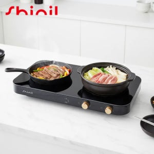 25년 신일 2구 인덕션 전기 레인지 휴대용 탕비싱 원룸 쿠커 캠핑 블랙