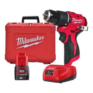 밀워키 M12 BLPDRC-201C 충전 해머드릴 12V 2.0Ah 배터리 1개 세트