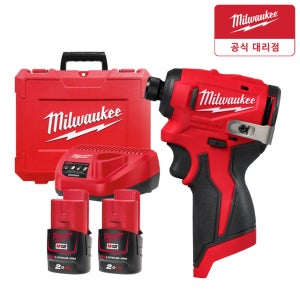 밀워키 M12 BLIDRC-202C 12V 충전 임팩트 드라이버 2.0Ahx2 세트