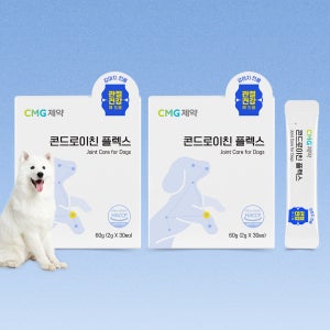 CMG제약 콘드로이친 플렉스 30포,2개 강아지 관절 영양제 슬개골 연골 염증 통증 근력