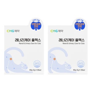 CMG제약 레너리케어 플렉스 30포, 2개 고양이 신장 영양제 요로 신부전 방광 결석