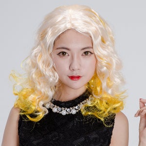 롱컬 가발 옐로우 투톤 파티가발 파티소품 할로윈 이벤트