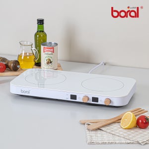 보랄 2구 인덕션 식탁용 이동식 캠핑용 원룸 화이트 프리스탠딩