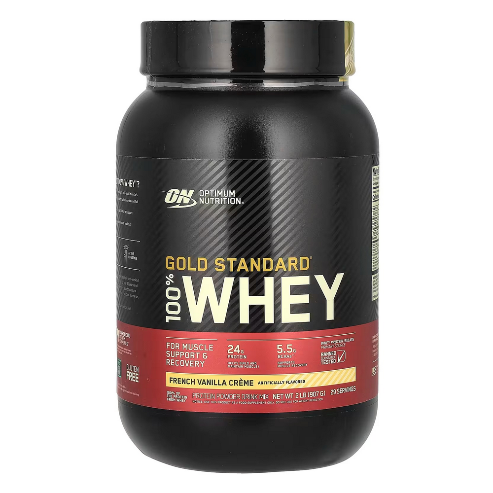 옵티멈뉴트리션 골드스탠다드 100퍼센트 웨이 <b>프렌치 바닐라</b> 크림 2lb 907g