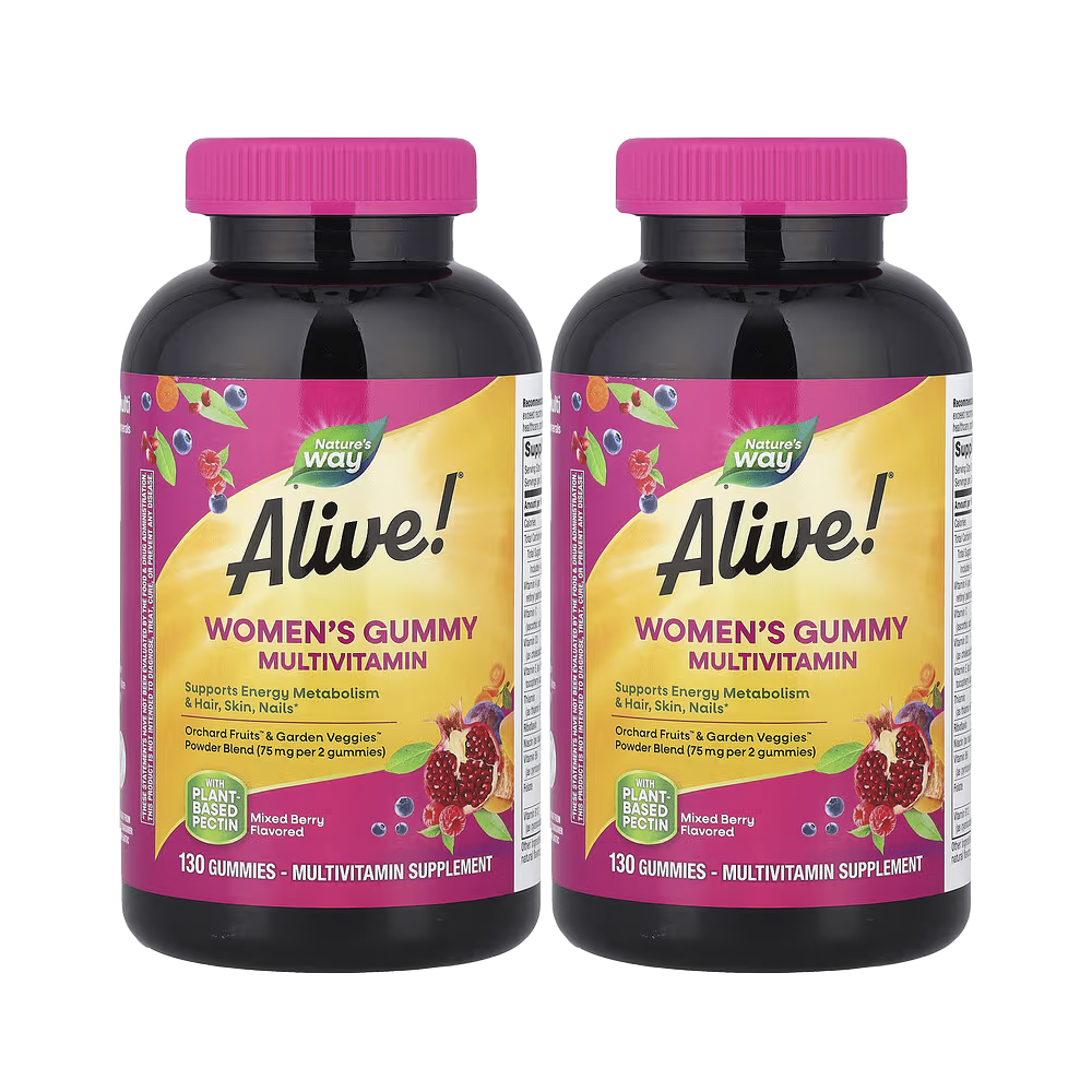 네이쳐스웨이 <b>얼라이브 우먼스 구미</b> 젤리 멀티비타민 믹스 베리 맛 130 개입 2개
