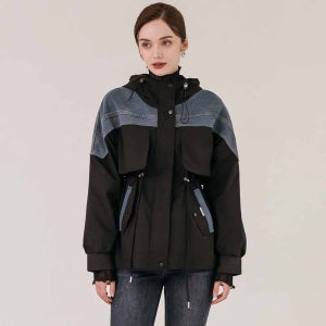 스페셜 데님 배색 야상 점퍼