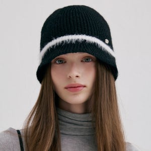 [미네티] 헤어리 니트 벙거지 밍크털 버킷햇 여성 가을 겨울 모자