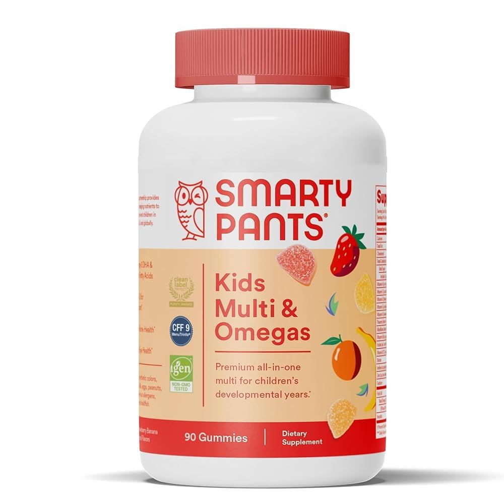 <b>스마티팬츠</b> <b>SmartyPants</b> 키즈 멀티비타민 앤 오메가 구미 영양제 90정
