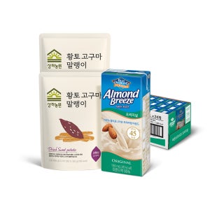 [단독기획] 아몬드브리즈 오리지널 190ml 24팩 + 상하농원 고구마말랭이 2개 외 택 1