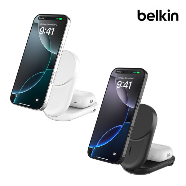 벨킨 Qi2 25W 2in1 울트라차지 폴더블 마그네틱 무선 초고속 충전기 WIZ039 아이폰17 갤럭시 S26 호환
