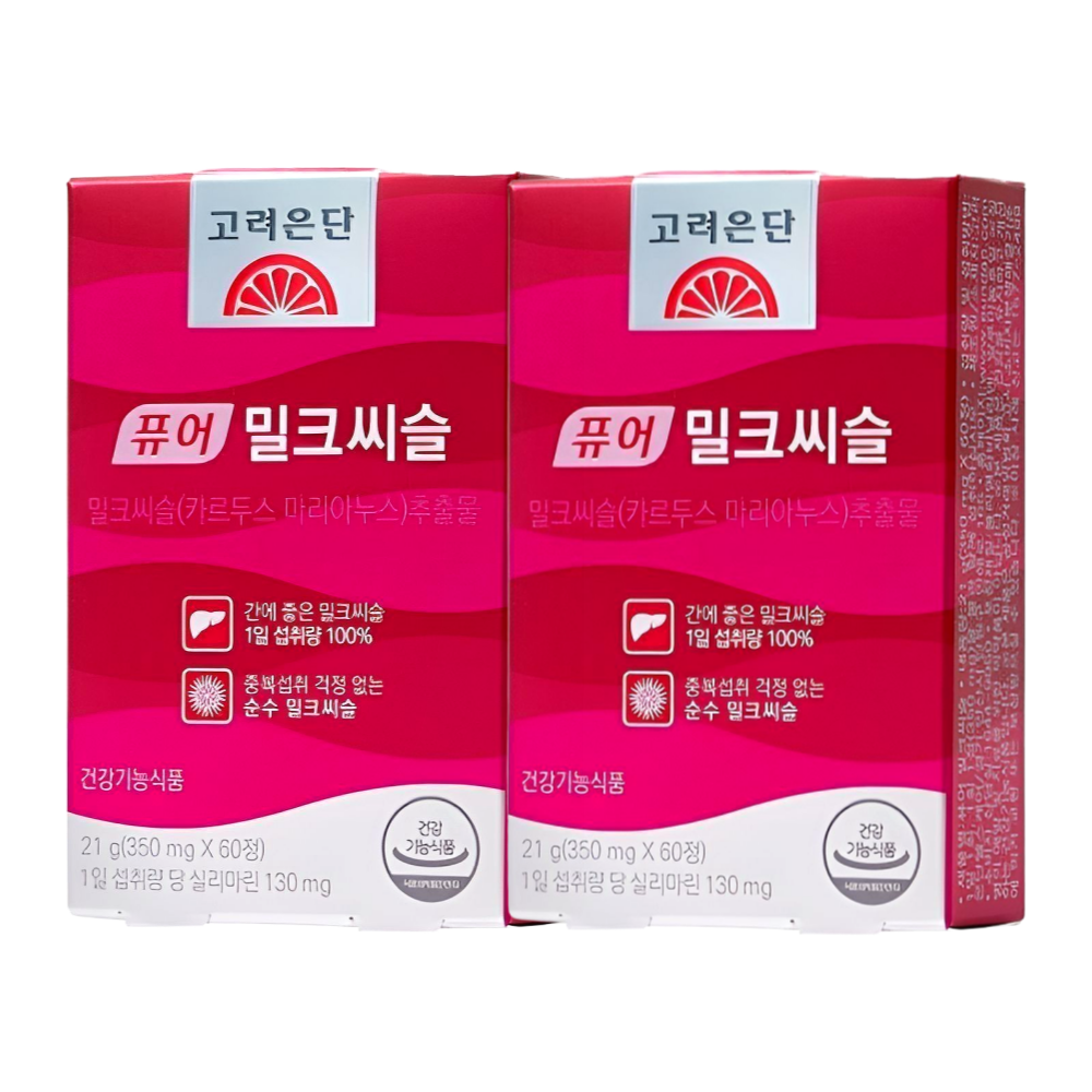 고려은단 밀크씨슬 퓨어 밀크시슬 간에좋은양양제 60정X2박스