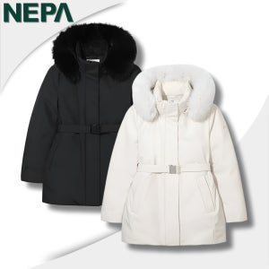 네파 아르떼 패딩 미들기장 여성 폭스퍼 벨티드 고어텍스 구스다운 프리미엄 미들패딩