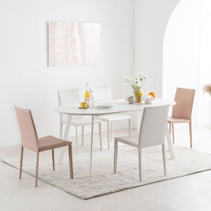 리바트 아르떼 리주 6인 라운드 세라믹 식탁 1790mm, 시멘트그레이 블랙