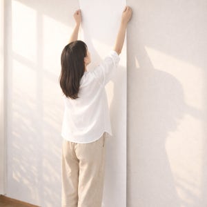 실크 붙이는벽지 곰팡이방지 스티커 시트지 단열 접착식 프레스코 화이트 가로폭 50cm