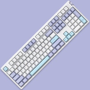 사무용 기계식 무소음 키보드 풀배열 사무실 저소음 적축 키보드 퍼플 조용한 게이밍 키보드