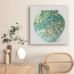 복을 담은 달항아리 인테리어 대형 풍수 그림 액자 / 52 유록 80x80cm