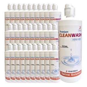크린워시 렌즈 식염수 350ml X 100개 프리미엄식염수 렌즈세척액 렌즈세정액 렌즈용액