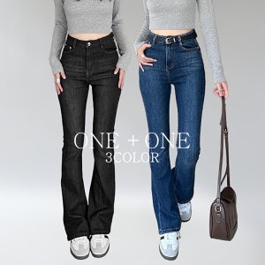 1+1 부츠컷청바지 연청바지 하이웨스트청바지 스키니진