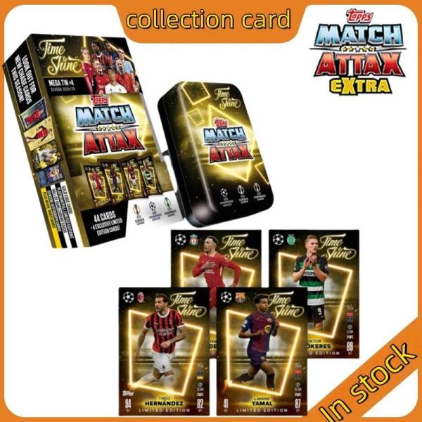 TOPPS 2024-2025 축구 스타 카드 MATCH ATTAX 유럽 챔피언십 컬렉션 대형 철 상자 팬 선물