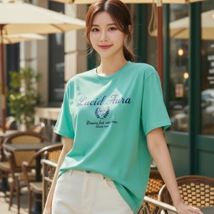 루시드 프린팅 반팔티 여성 데일리 쿨론 면티 여름 반소매 티셔츠 루즈핏 단체 S~3XL