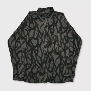 MINUS 마이너스 Slash Seam Tribal Camouflage Flight Jacket 20Yeas BK(AGED TWILL) - BLACK