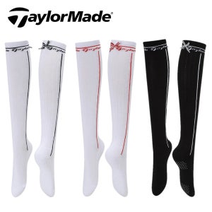 테일러메이드 어패럴 여성 골프 양말 스타킹 리본 포인트 논슬립 니삭스 O5608